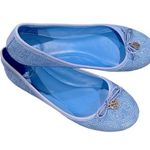 Tory Burch CHELSEA LIGHT OCEAN BLUE BALLET TOE BOW CHARM ROUND TOE FLATS 7 Photo 0