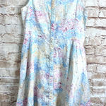 Robert Graham ANITA Dress, Floral Sleeveless Buttoned Shirt Dress Size Medium White Photo 0