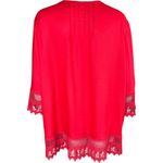 Blair  Red Women's Blouse Large Lace Pleated Button-Front NWOT Boho Photo 2