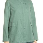 Eileen Fisher Green Organic Cotton Army Utility Cargo Jacket Size PM Photo 2