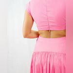 Karlie  Poplin Knot Cut-Out Maxi Dress. Size: Large. Color: Hot Pink. Photo 2