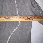 Aaeda Gray Open Front Knit Cardigan Sweater XL Draped Collar Whipstitch Detail Photo 6