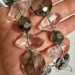 Stella & Dot  Chloe Ribbon Tie Smokey Grey beaded Necklace Photo 6