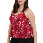 Torrid  Leopard Chiffon Peplum Midi Adjustable Strap Cami Red 1X Photo 12