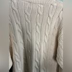 Cotton Traders VTG  Women’s Cotton Oversized Cream Cable Knit Crew Sweater Sz L Photo 5
