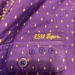 Columbia Womens Size Medium Purple Gold LSU Tigers Embroidered Button Up Blouse Photo 5