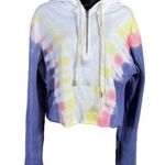 Wildfox Cropped Partial Zip Hadley Hoodie Tie Dye in Edelweiss Wash Photo 0
