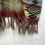 American Eagle  Women’s Medium Aztec Tribal Sweater Vest Fringe Open Front Photo 2