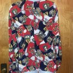 Red White Blue & Gold Print Crest Le Caviar Blouse Size Medium Photo 5