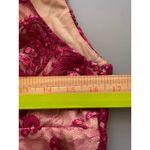 Free People  Night Shimmer Raspberry Sequined V Neck Mini Dress Size 8 Photo 5