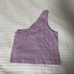 Suzette Wide Rib One Shoulder Cut Out Crop Top Lavender Photo 4
