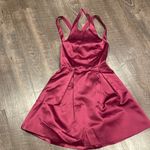 Lovers + Friends Revolve cranberry satin halter cocktail dress Photo 0