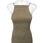 Free People Iyla Green Smocked Sleeveless Cami Camisole Mini Tank Dress Size XS Photo 0