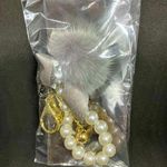Fluffy Key Chain Pom Pom Luxury Wallet Pearl Keychain/Bag Charm Gray Photo 0