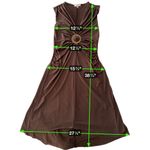 Candie's Candie’s Brown Sleeveless Ring Detail Midi Dress L Glam Mob Wife Cocktail Party Photo 15