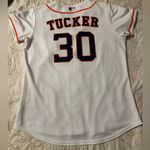 Nike White and Orange Astros Jersey Photo 3