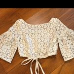 Milly  “Lydia” Floral Embroidered Lace Crop Top Photo 8