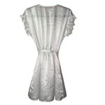 Oscar de la Renta  White‎ Charmeuse Robe Size Medium Pink Label Photo 5