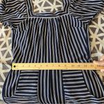 Monteau Crepe Blue & White Striped Flutter Sleeve Jumpsuit Size S Photo 12