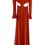 Mac Duggal  67944 Long Sleeve Column Gown Dress Orange size 2 UB Photo 0