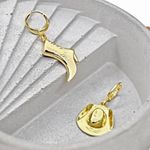 Cowboy Hat and Boot Earrings Gold Photo 1