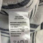 Trovata Birds of Paradis Linen Striped Button Up Shirt Sz M Classic white black Size M Photo 5