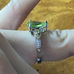 Natural Peridot Sterling Silver Ring Size 7 Green Photo 2