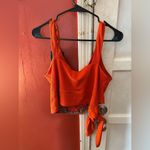 Free People  Paisley Pop Tie Cropped Tank Orange Red Size Large Photo 9