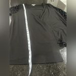 Carolyn Taylor  Black Open Front Cardigan velvet burnout sleeves sz L basic Photo 7