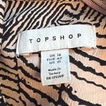 Topshop Zebra Animal Print Wrap Collared Tie Waist Long Sleeve Blouse Size 10 Photo 6