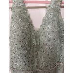 NWT Lavetir Beaded Lace Corset Back Chiffon Maxi Formal Gown in Mint Green, 16 Green Photo 2