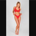 Show Me Your Mumu  Malta Red Rosette Bikini Top & Bottom 2pc Set XS/S Photo 4
