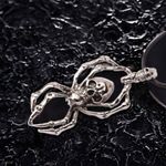 Retro Spider Pendant Domineering Personality‎ Double Skull Zinc Alloy Necklace Black Photo 1