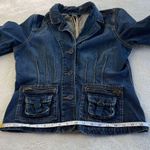 Old Navy Vintage Denim Jean Jacket Womens Sz L Blue Festival Y2K Trucker Western Photo 8