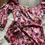 SHOWPO Chloie Puff Sleeve Drape Mini Dress In Boudoir Blooms Pink Size 8 Photo 6