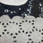 Hazel Sequin Eyelet Scalloped Sheath Wool Dress Size Large Photo 2