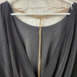 Retrofete Eleanor Bodysuit Black Size Large Padded Shoulders Gold Chain NWT Photo 6