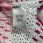 Christopher & Banks White Striped Open Knit Hooded Beach Sweater Size Large Photo 5