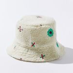 Urban Outfitters Embroidered Sherpa Bucket Hat NWT Photo 0