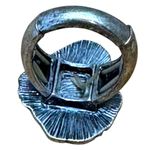 Turquoise Stone Stretch Ring Silver Photo 7