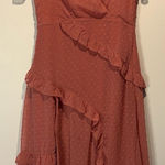 Lulus Lulu’s- Next to You Blush Pink Swiss Polka Dot Tiered Short Sleeve Maxi Dress- M Photo 0