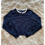 SKIMS Soft Lounge Ringer Long Sleeve Crop Top Navy Multi Size 2X Photo 1