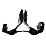 Audrey Brooke Hylda Black Size 6 Suede Pump Heel Ankle Buckle Strap Photo 4