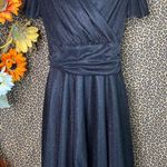 Unique Vintage MAGNOLIA PLACE Black Sparkly PLUS SIZE Flutter Sleeve Dress NWT | 2XL | Photo 2