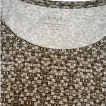J.Jill Pure Jill 100% Pima Cotton Back Tie Scoop Neck Geometric Print Brown L Photo 6