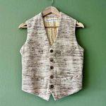 Alix Of Bohemia Vest Cream Beige Woven Textured Button Front Cotton Medium Photo 1