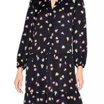 Nic+Zoe Tiered Long-Sleeve Dress w/Mandarin Collar, Black Multi, Size L NWT $188 Photo 0