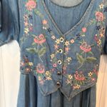 Denim Midi Dress With Built In Vest Size Large Photo 3