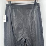 Free People  Faux Leather Pants Size 10 Sasha Cropped Crop Black Vegan Flare NWT Photo 8