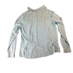 Covington Blouse Womens XL Light Blue with Brown Polka Dots Button Up Dressy Photo 1